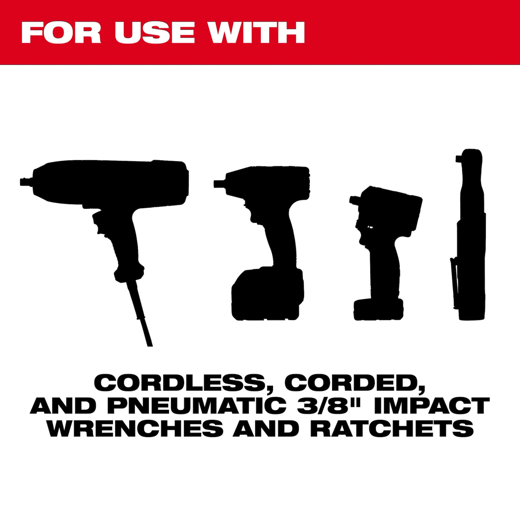 Milwaukee 3PC SHOCKWAVE Impact Duty 3/8" Drive Extension Set from GME Supply